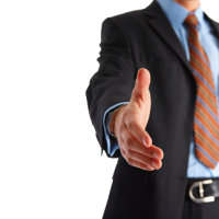 Man extending hand for handshake Man extending hand for handshake